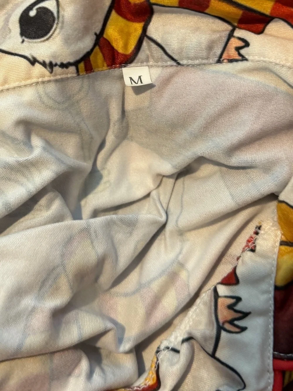 Harry Potter Inspired Pajama Set – Hedwig Owl Button-Up Top & Shorts | Size Med